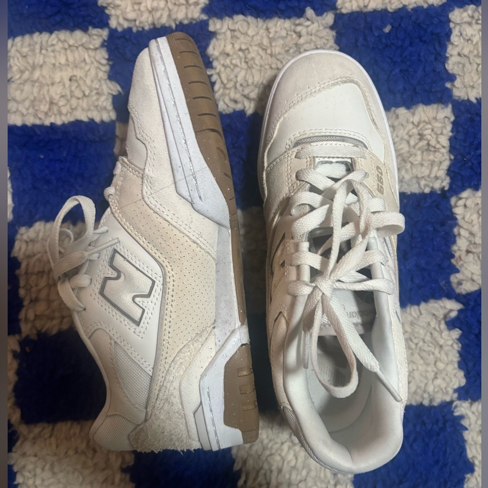New Balance 550 white and cream sneakers. Women’s size 7.5
